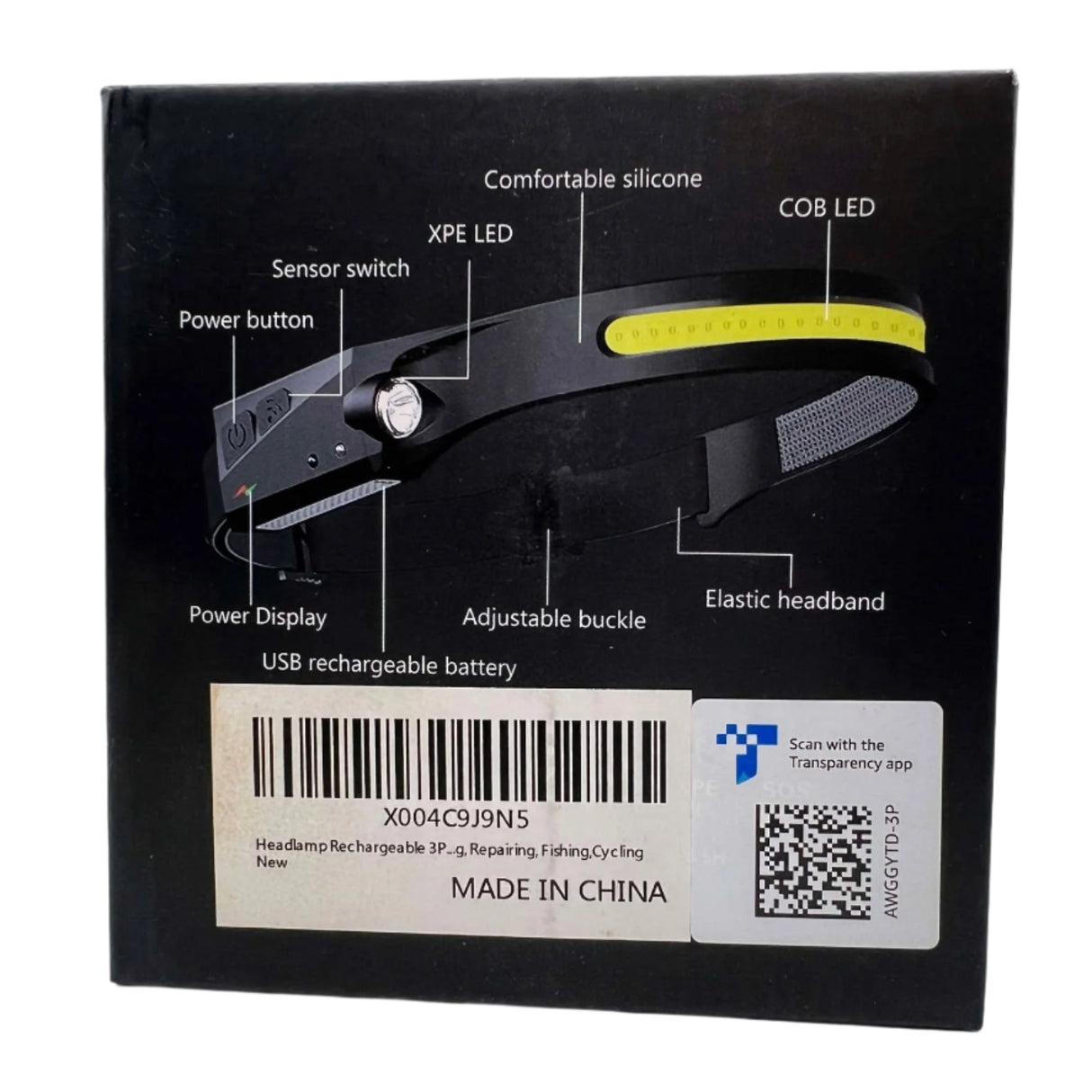 230° USB Rechargeable & Sensor Headlamp 3-Pack