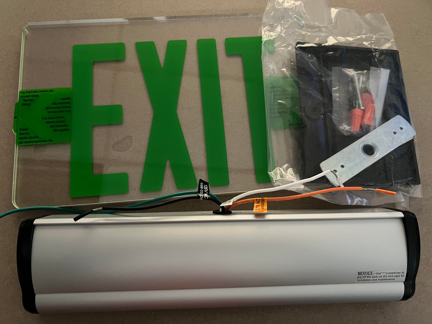 Rotatable LED Edge-Lit Green EXIT Sign