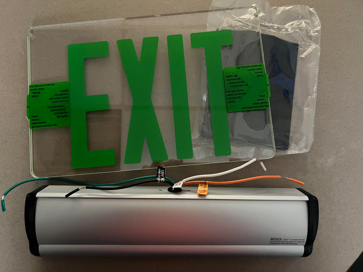 Rotatable LED Edge-Lit Green EXIT Sign