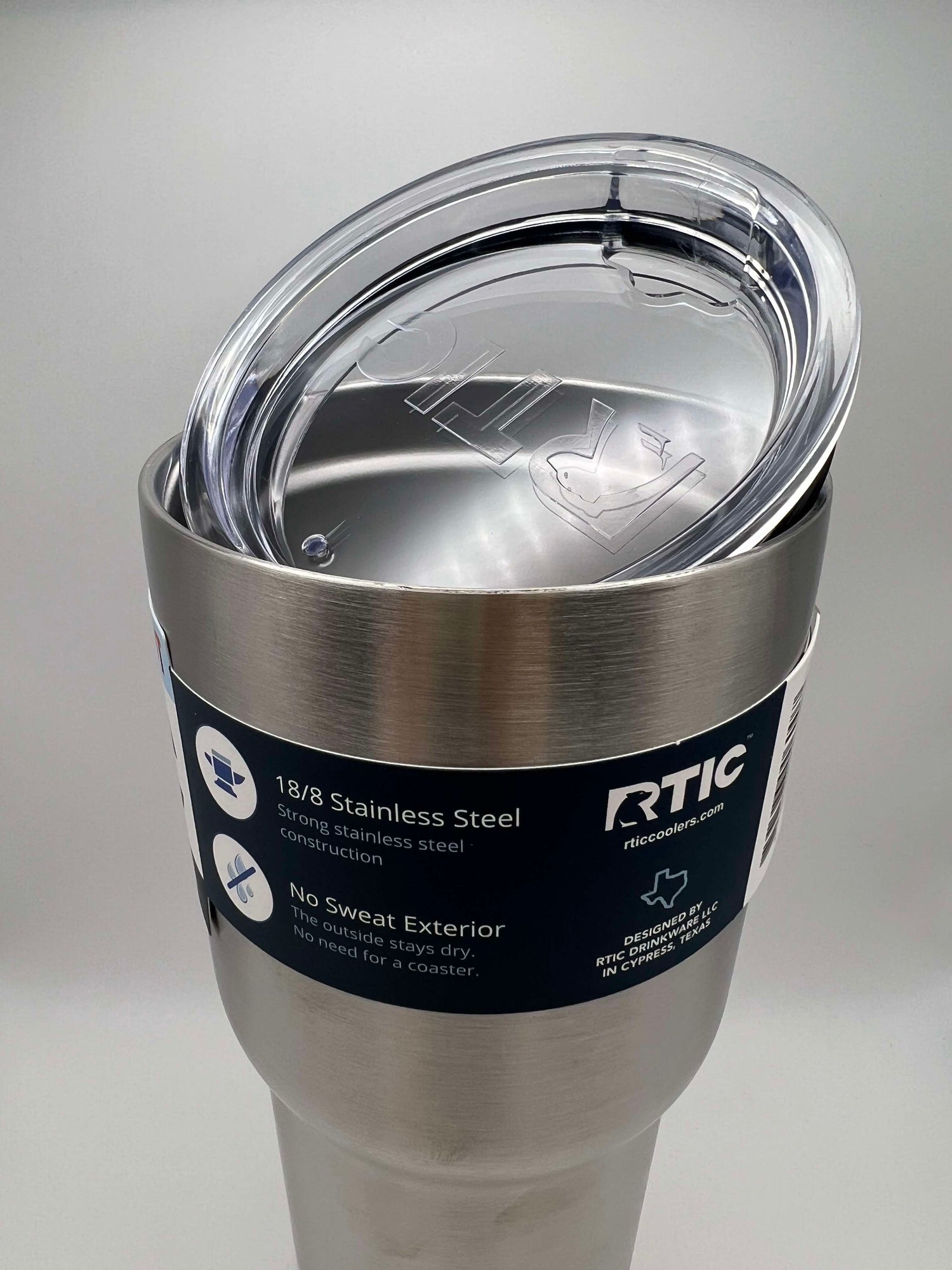 RTIC 30 oz. Silver Tumbler with Lid