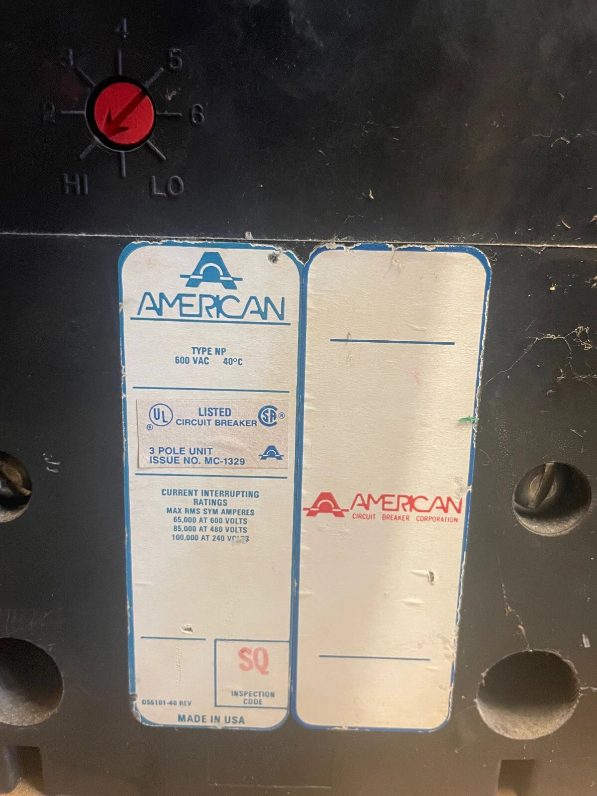 American FPE 2,000 Amp Circuit Breaker with Handle Extension