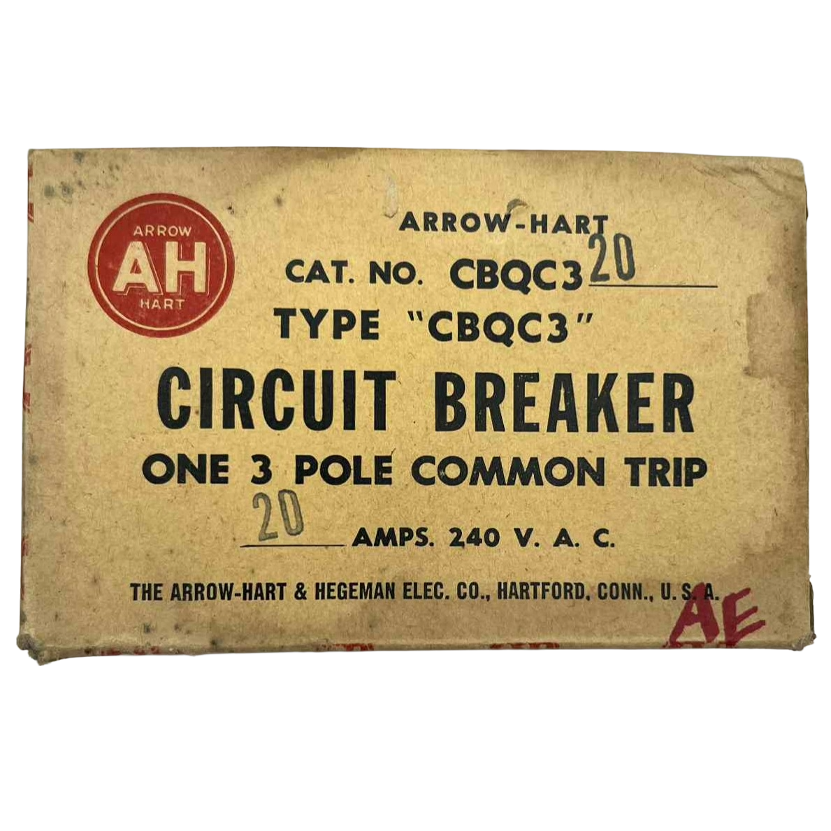Arrow-Hart CBQC 20 Amp, 3 Pole Circuit Breaker