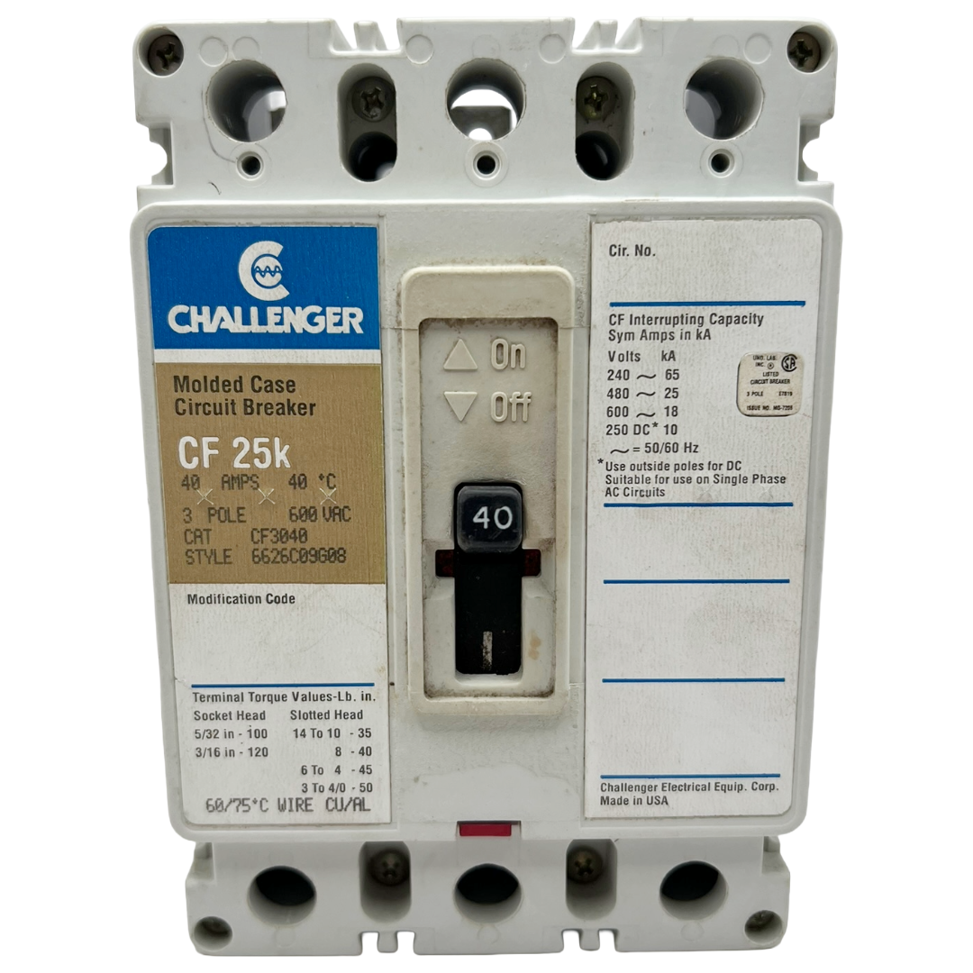 Challenger circuit breaker on a white background