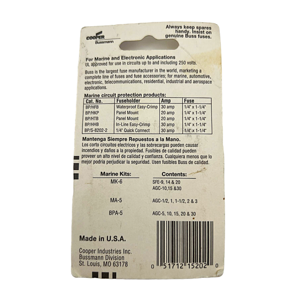 Cooper Bussman Marine Fuse Assortment