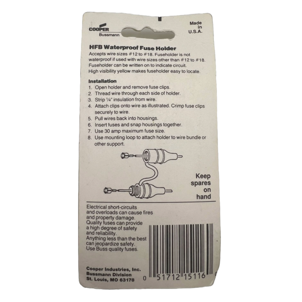Cooper Bussman Waterproof Fuse Holder