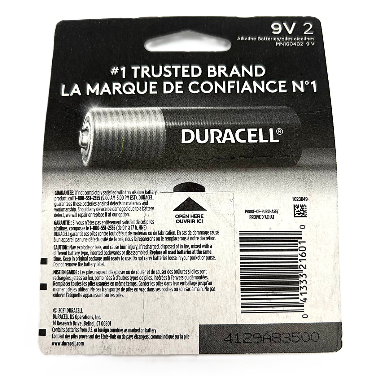Duracell 9V Battery 2 Pack