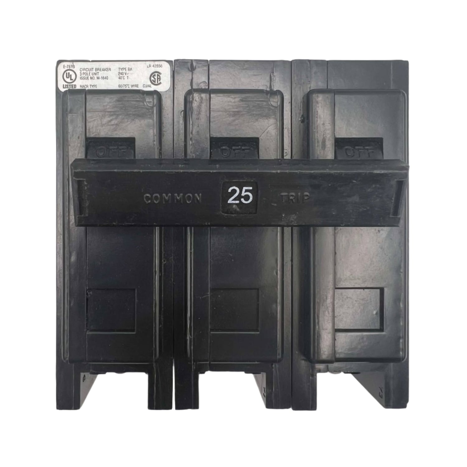 Eaton BAB 25 Amp, 3 Pole Bolt-On Circuit Breaker