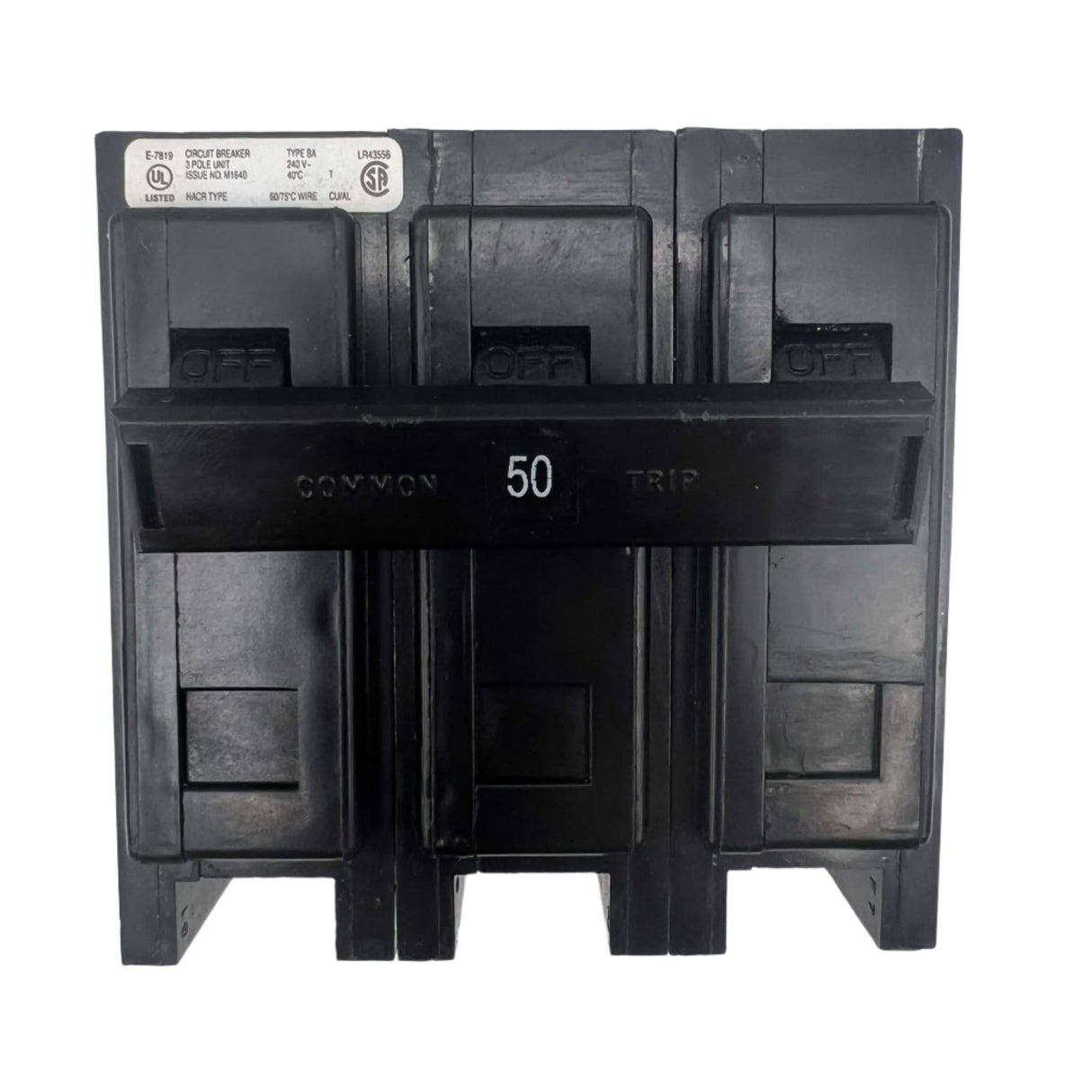Eaton BAB 50 Amp, 3 Pole Bolt-On Circuit Breaker