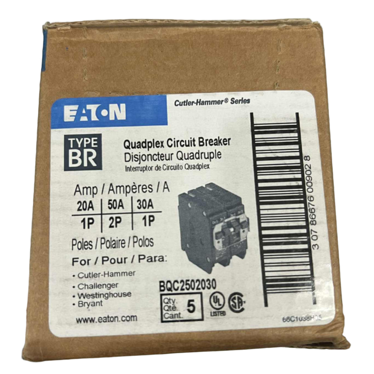 Eaton BQC 20/50/30 Quadplex Circuit Breaker