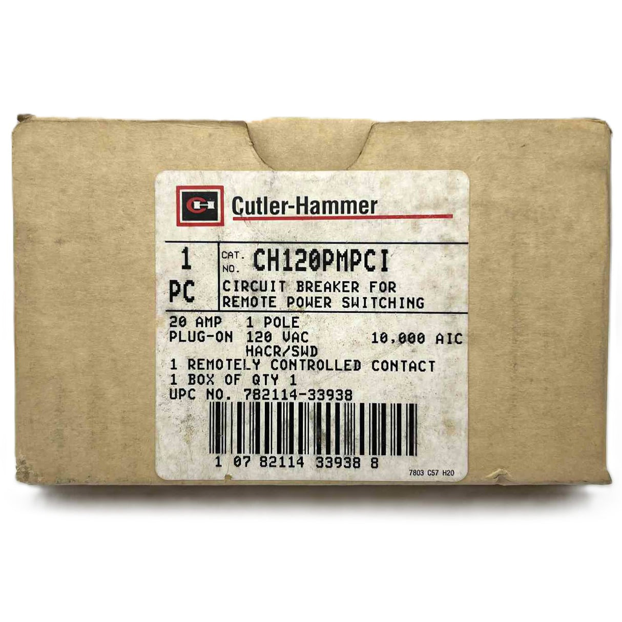 Eaton CH 1 Pole, 20 Amp Circuit Breaker for Remote Power Switching