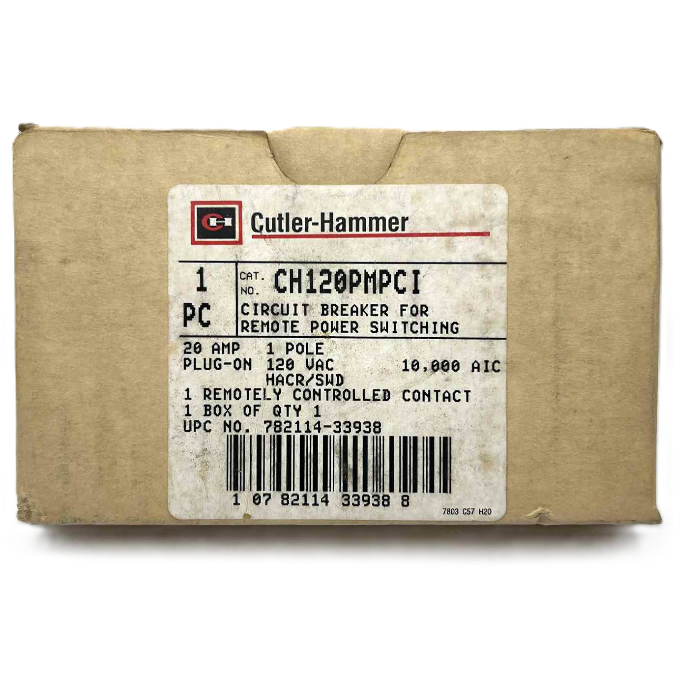 Eaton CH 1 Pole, 20 Amp Circuit Breaker for Remote Power Switching