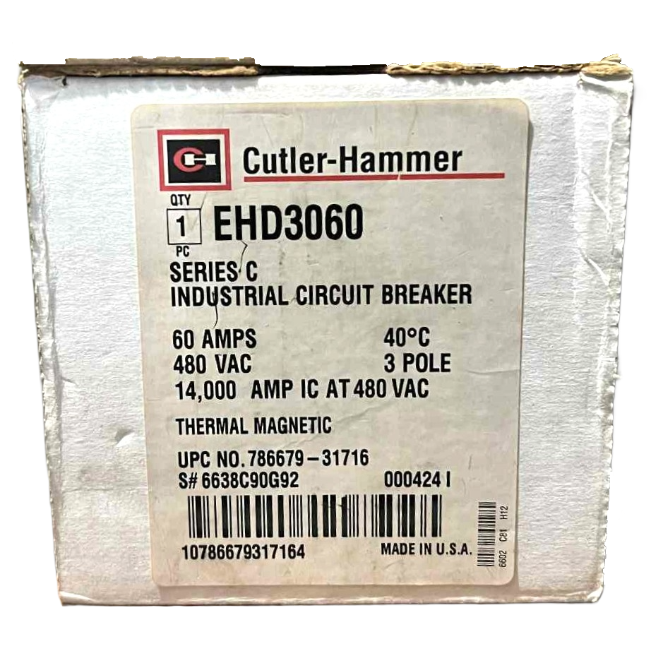 Eaton EHD 3 Pole, 60 Amp Circuit Breaker