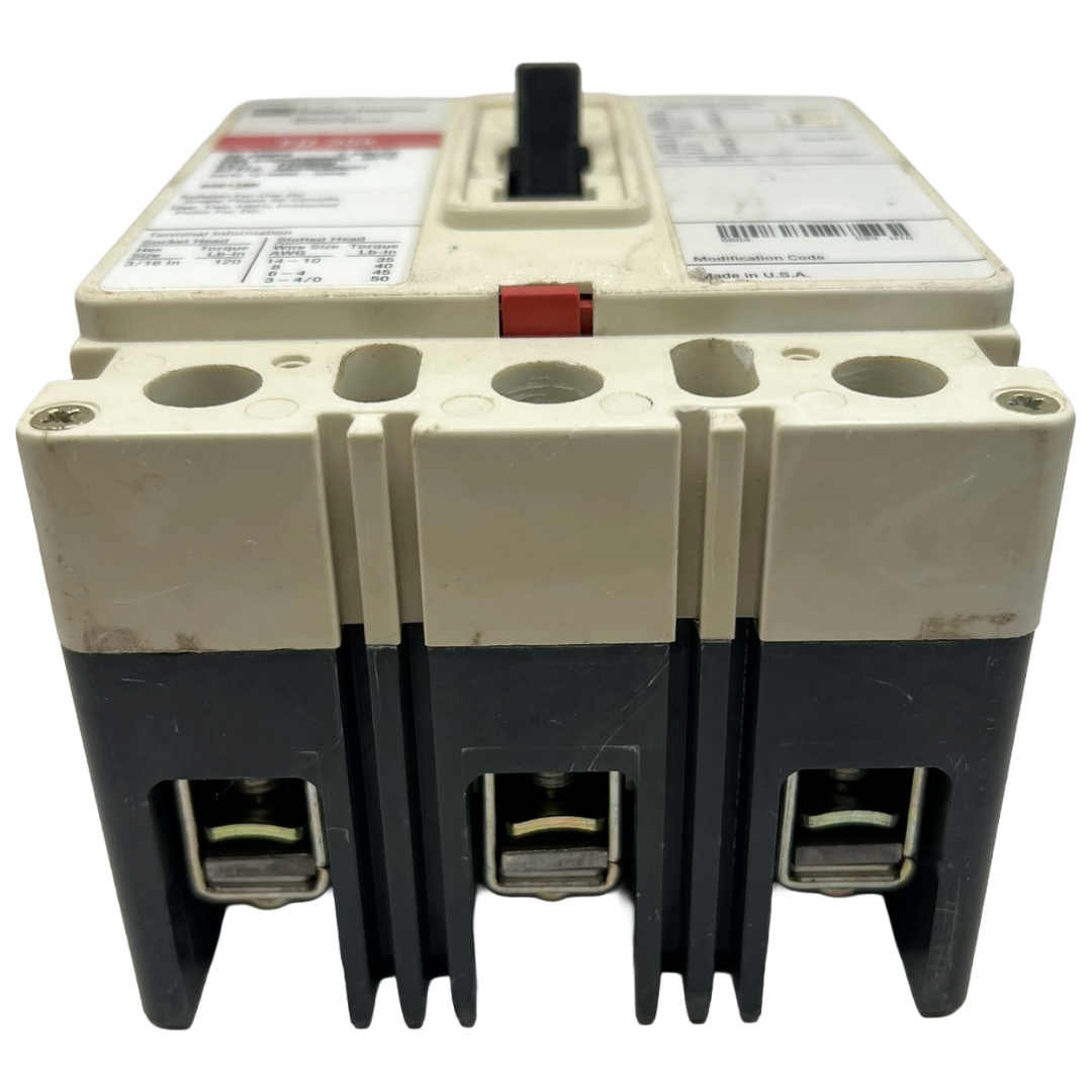 Electrical circuit breaker on a white background