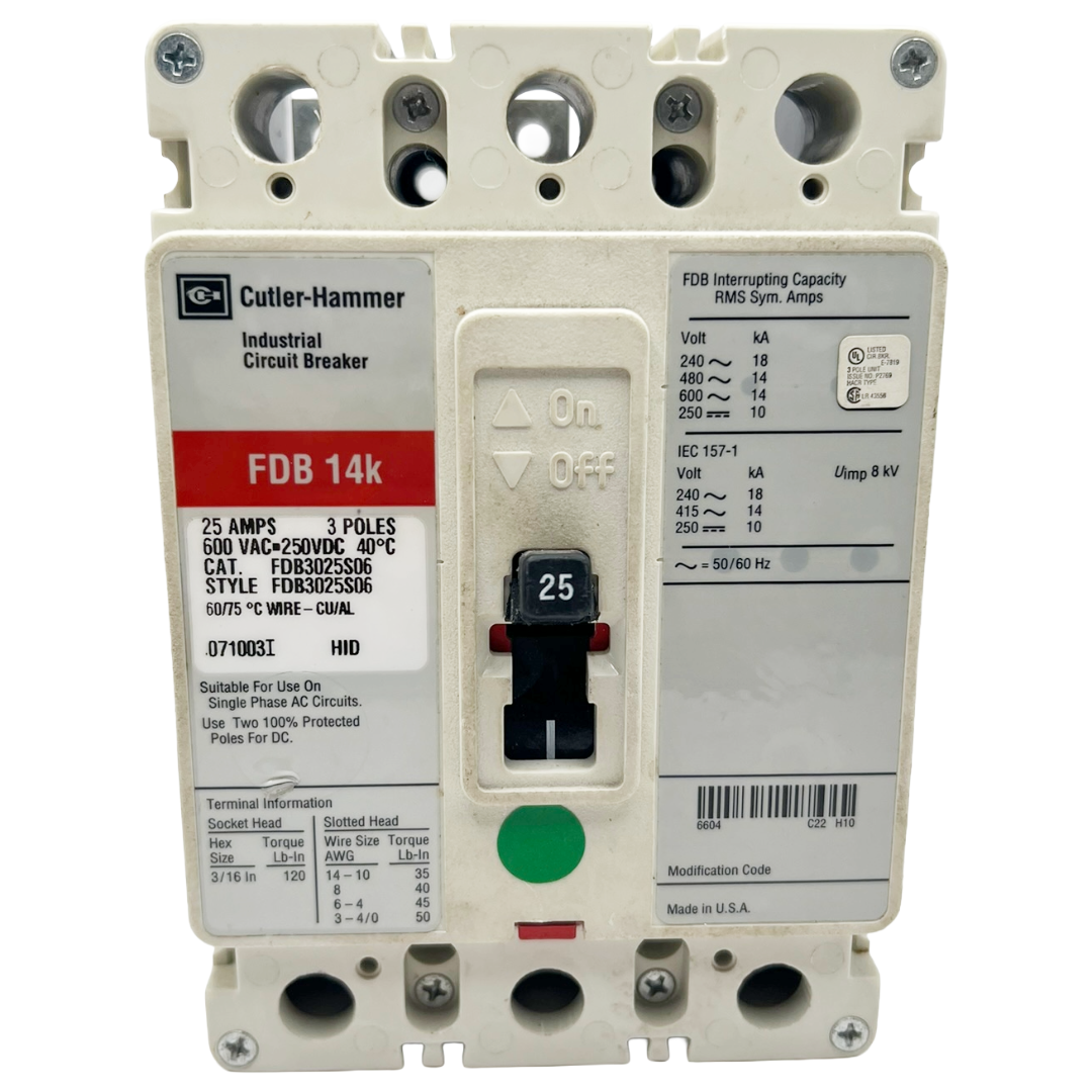 Cutler-Hammer industrial circuit breaker on a white background
