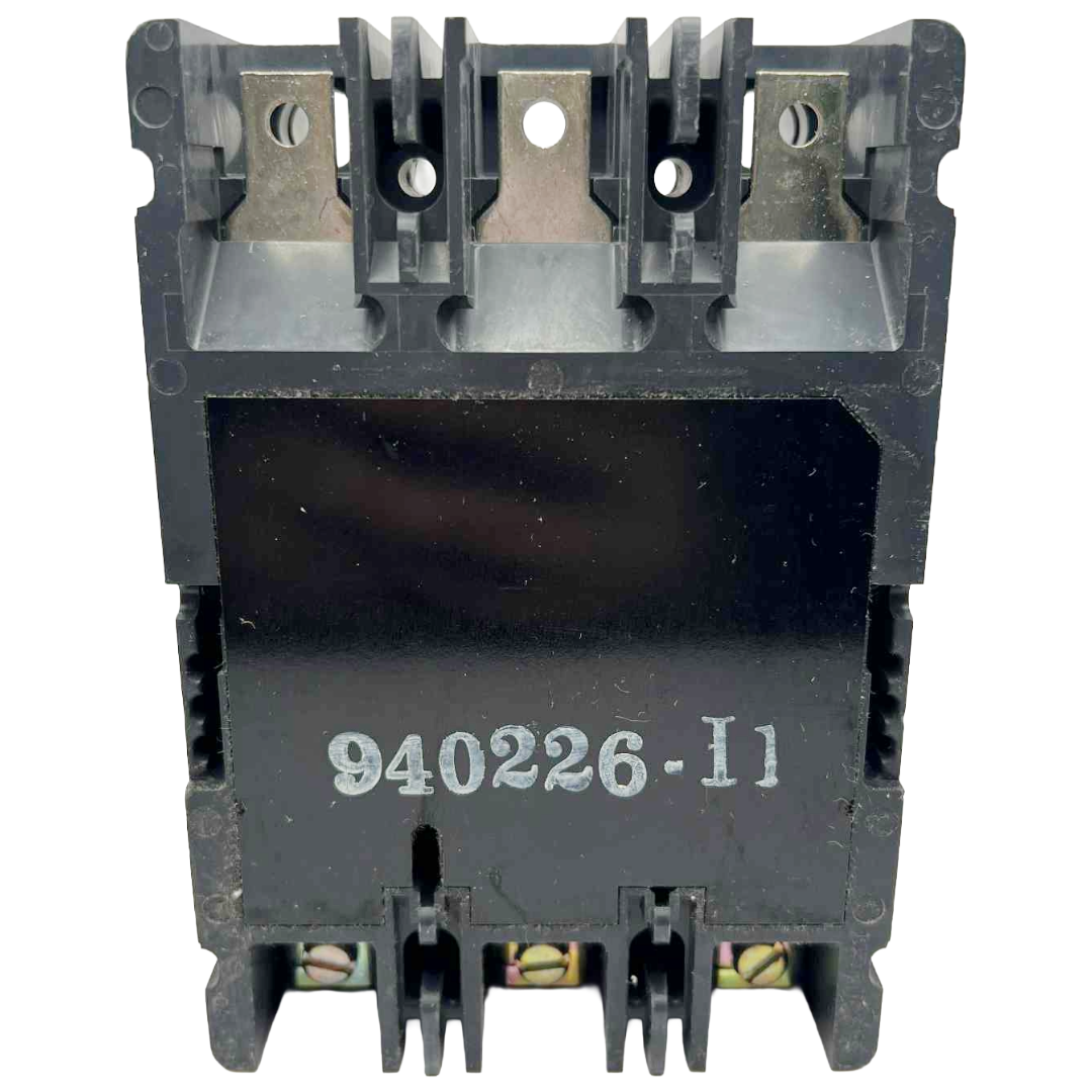 Black electrical component on a white background