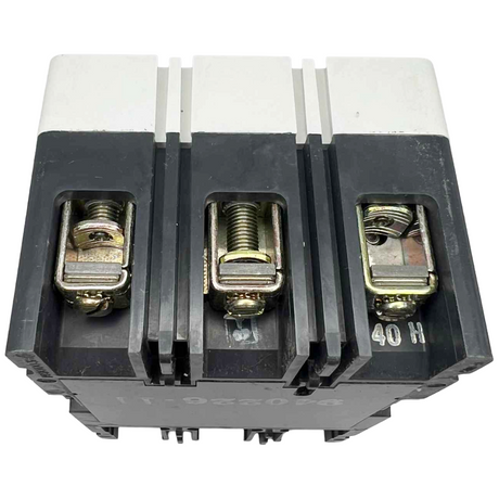 Electrical contactor with three screw terminals on a white background