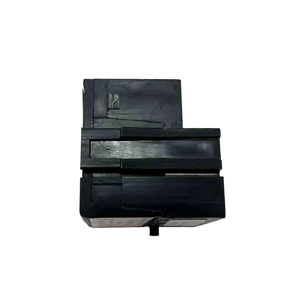 Black rating plug on a white background