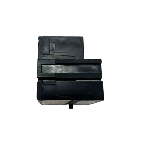 Black rating plug on a white background