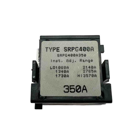 Electrical component with 'TYPE SRPG400A' label on a white background