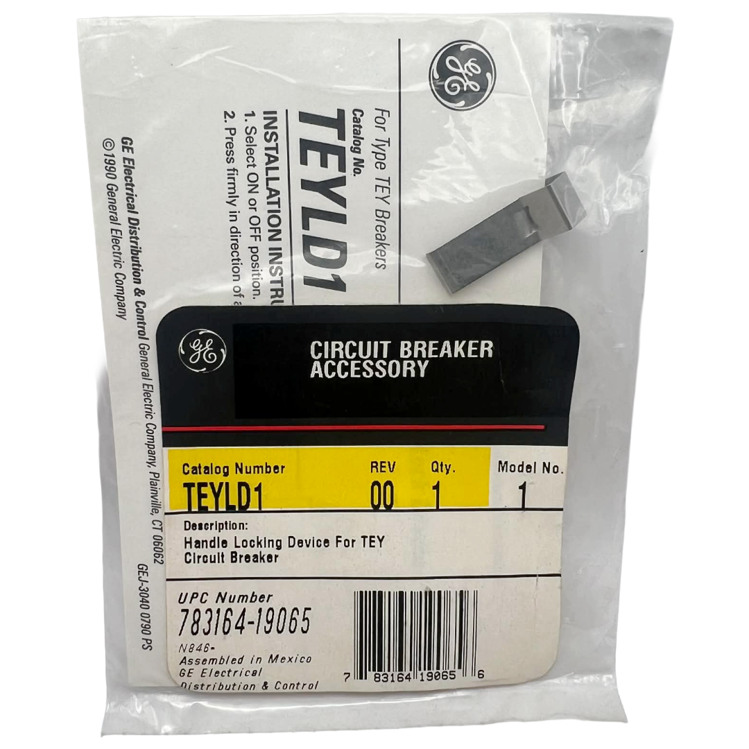 GE circuit breaker accessory packaging with label and handle