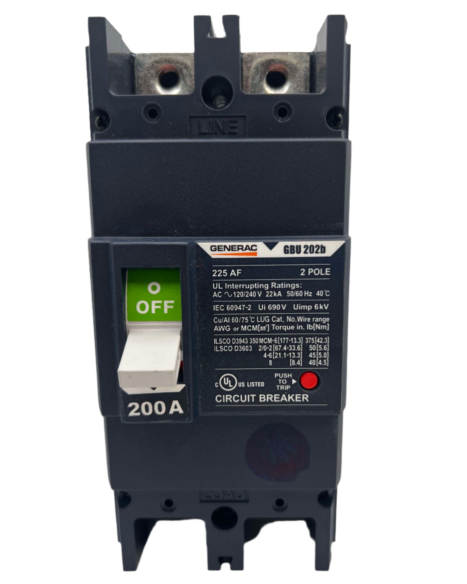 Generac GBU202b - 200 Amp Circuit Breaker
