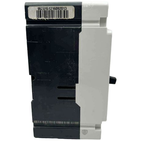 Electrical breaker with a barcode label on a white background