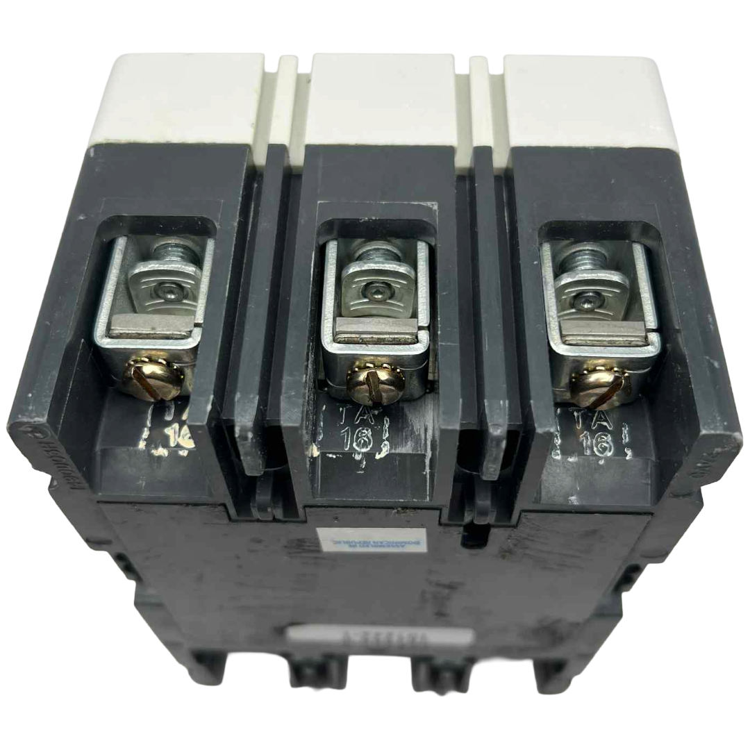 Electrical contactor with three silver contacts on a white background