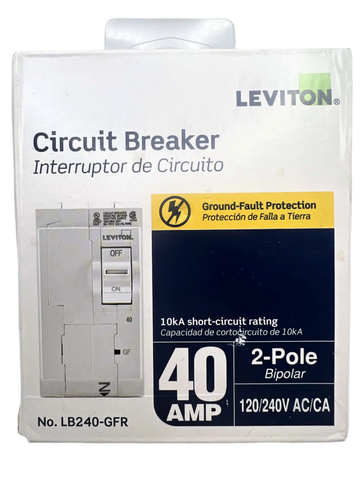 Leviton LB240-GF - 40 Amp Ground Fault Circuit Breaker