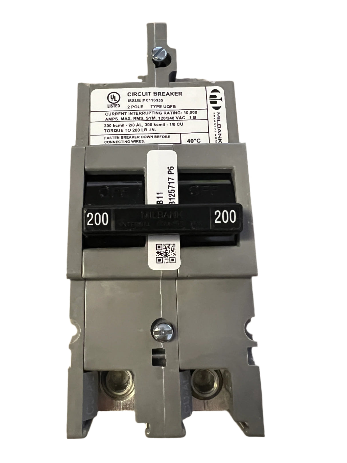 Milbank UQFB200-X-MOD - 200 Amp Bolt-On Breaker