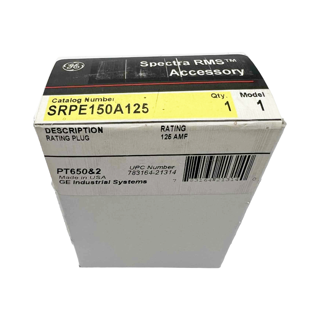 Box of Spectra RMS accessory with GE branding on a white background
