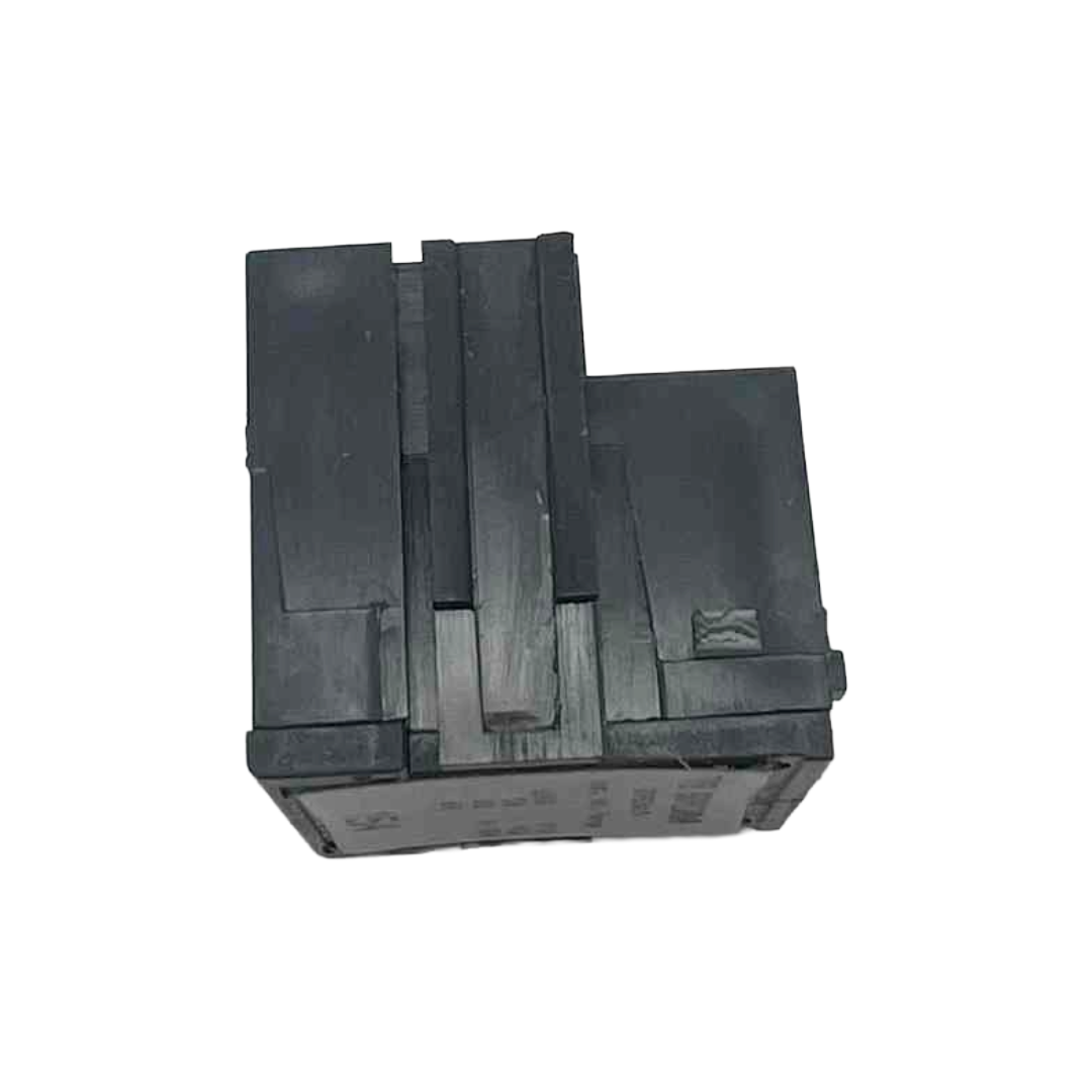 Stack of black rectangular objects on a white background