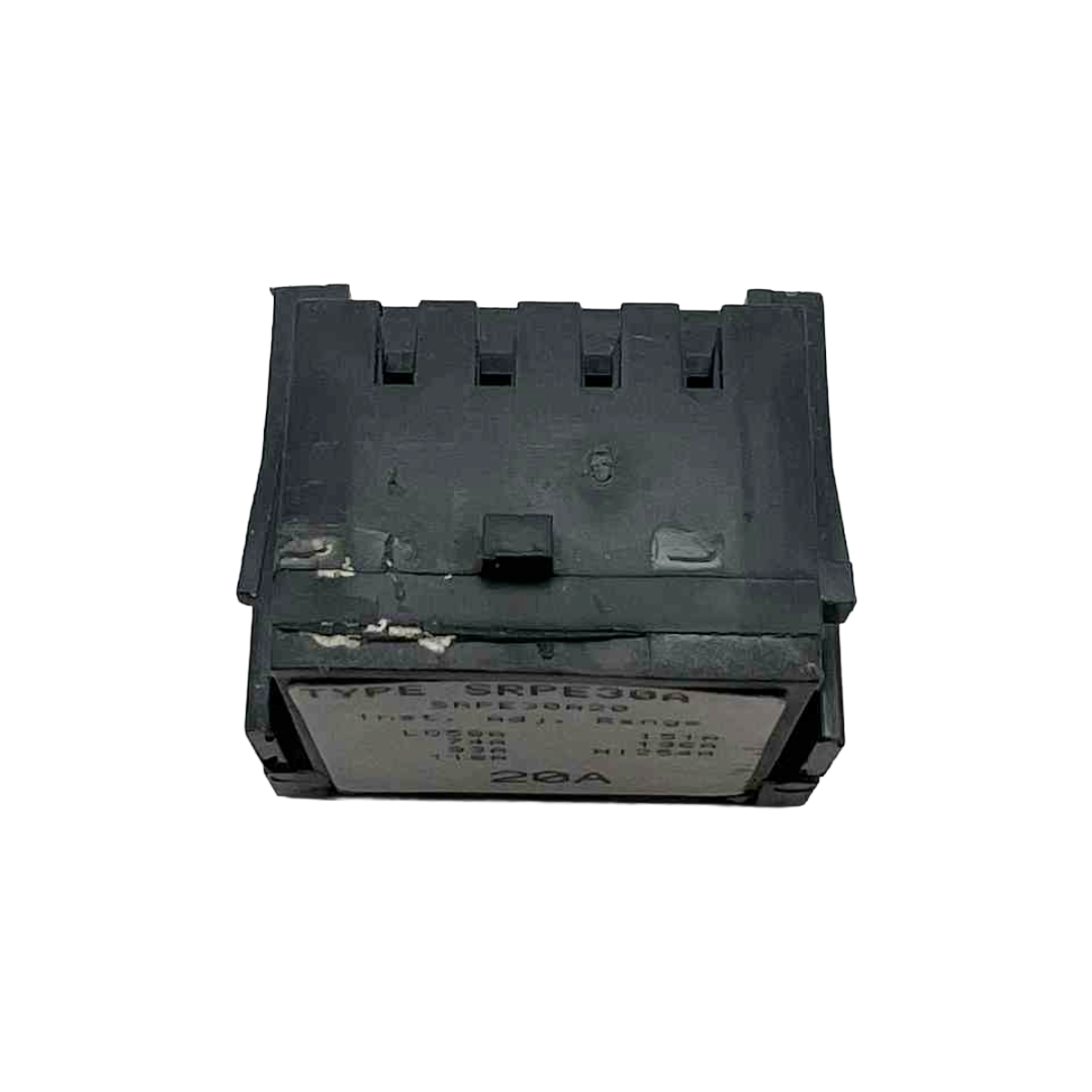 Black electrical component on a white background