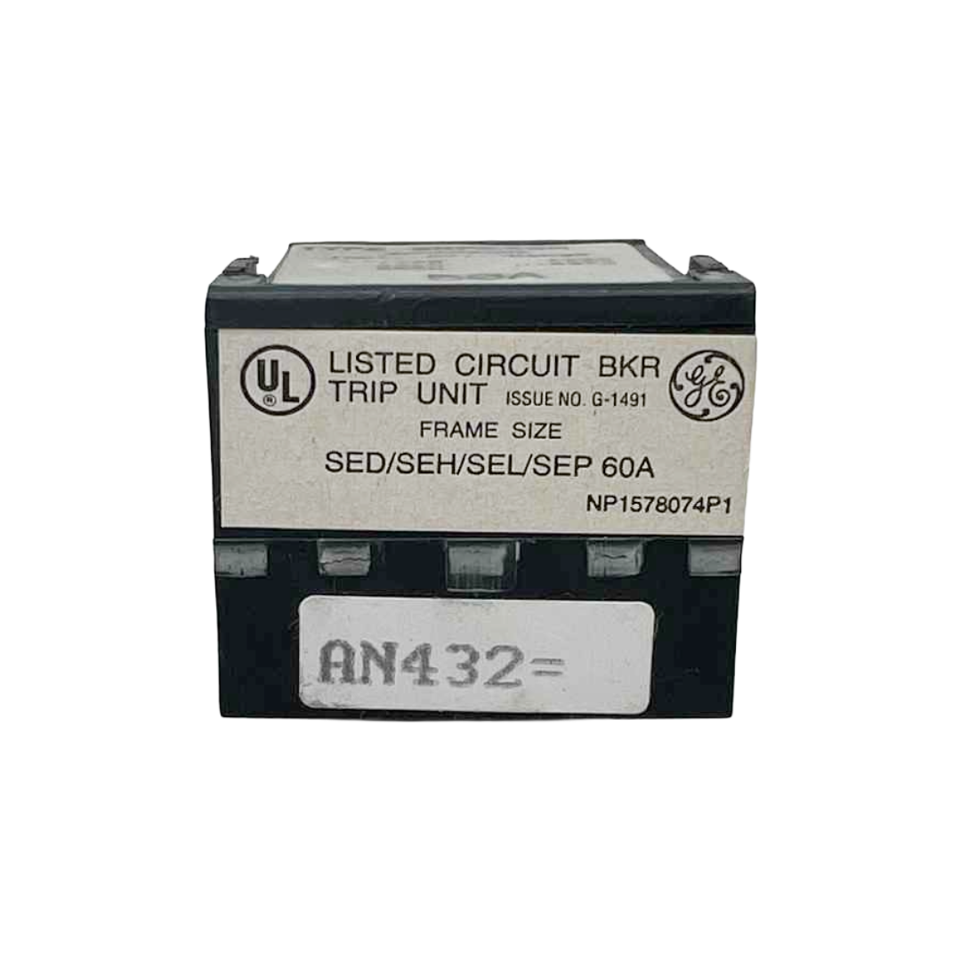 Electrical circuit breaker unit with UL and GE branding on a white background