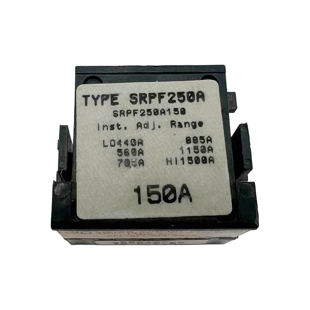 Electrical component with label 'TYPE SRPF250A' on a white background