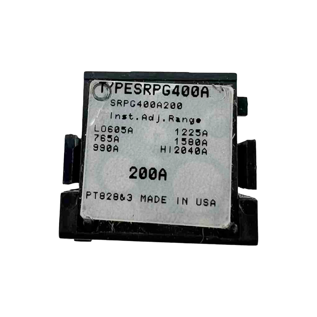 Electrical component with label on a white background