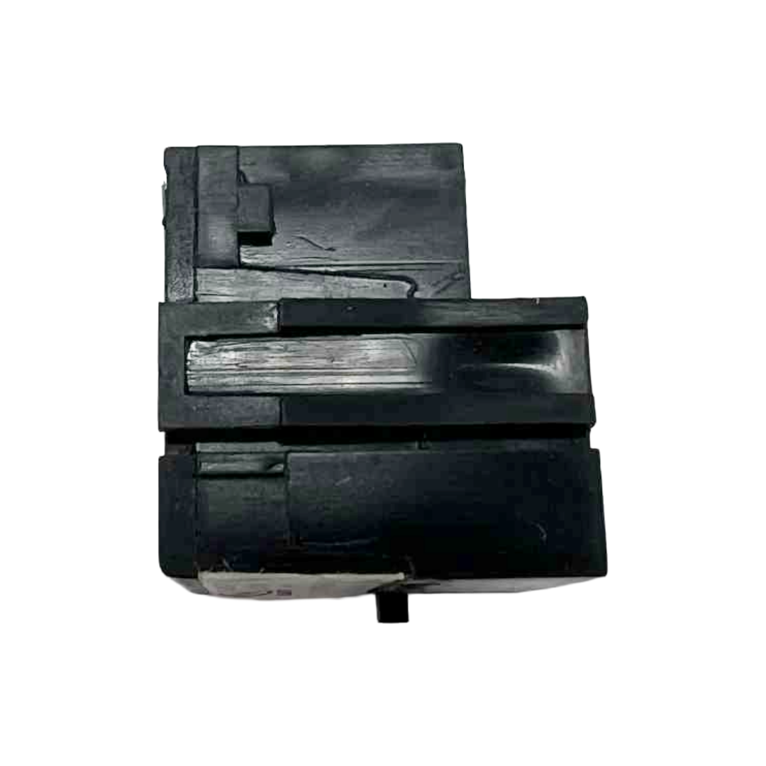 Set of black metal components on a white background