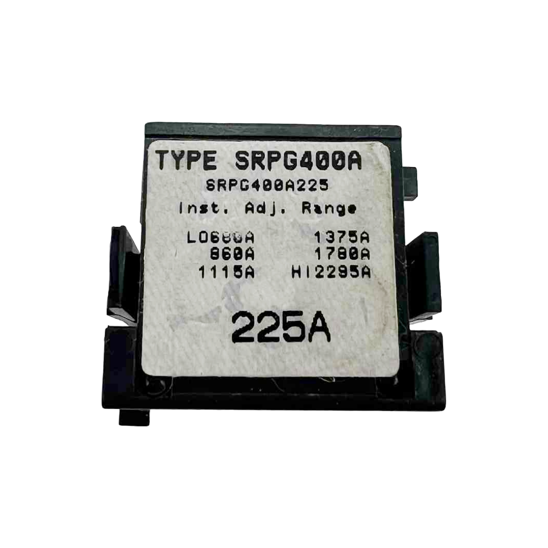 Electrical component with 'TYPE SRPG400A' label on a white background