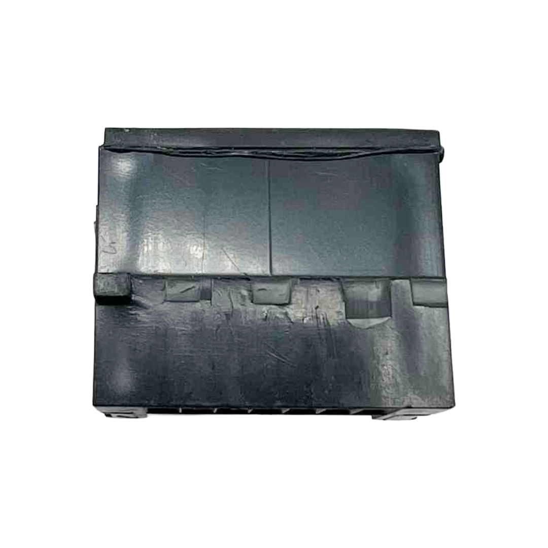 Black rectangular object on a white background