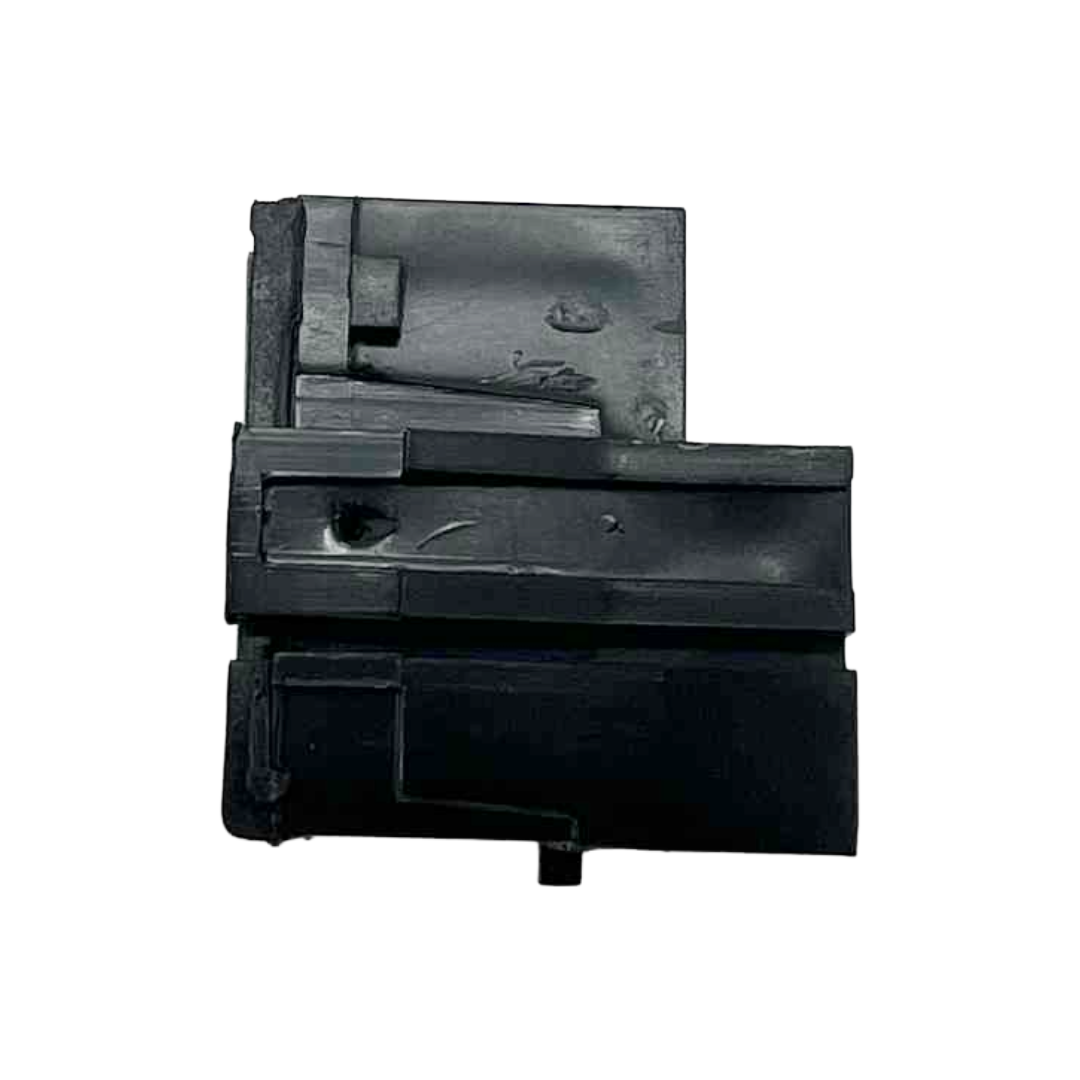 black plastic on a white background