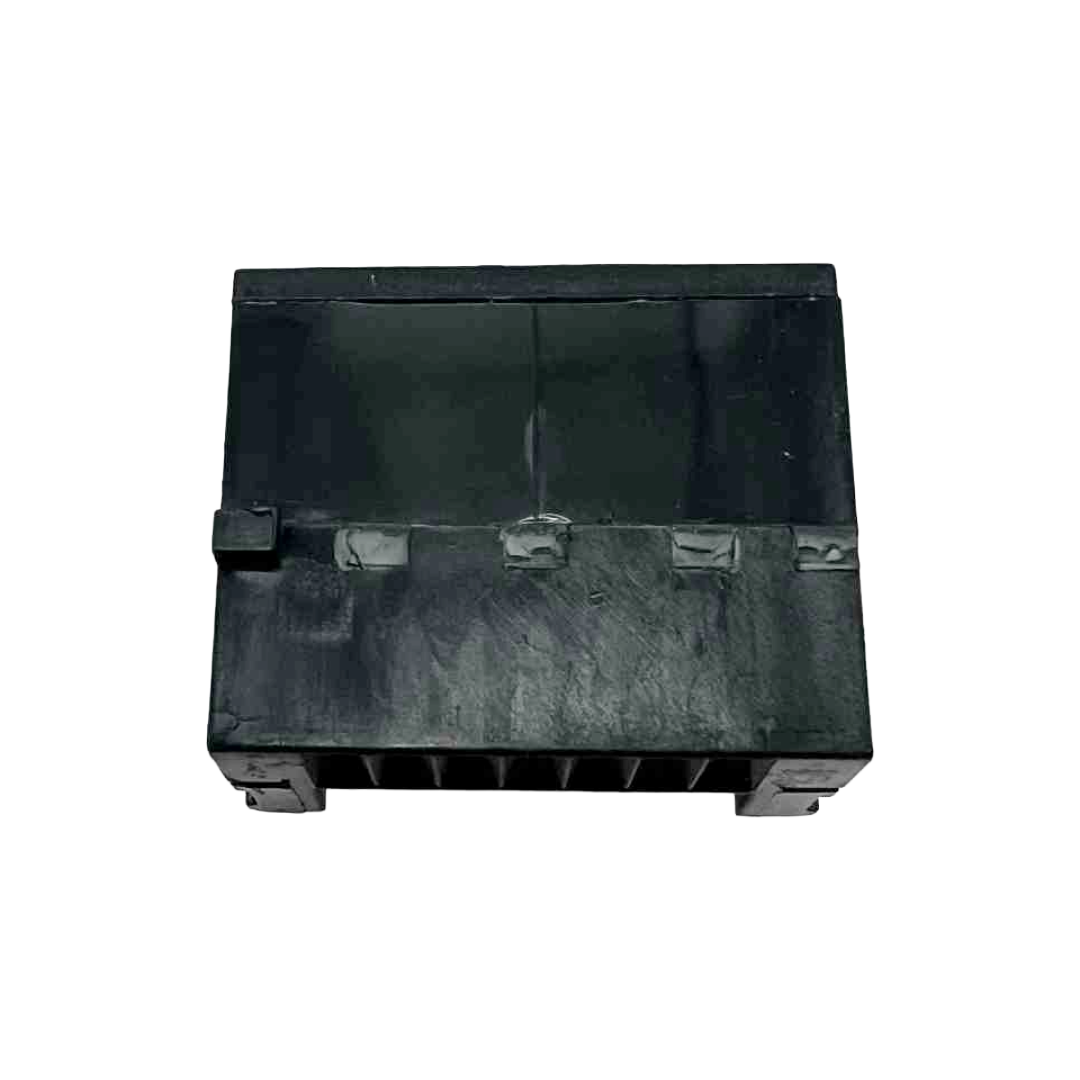 Black plastic pallet on a white background