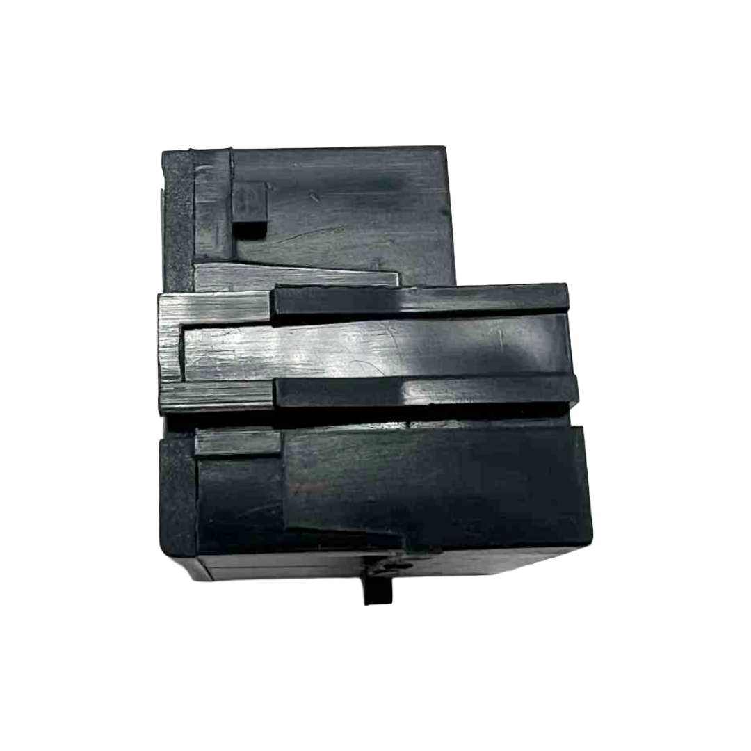 Stack of metal brackets on a white background