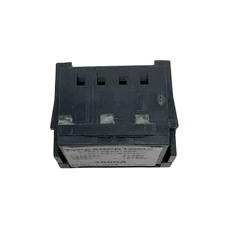 Black electronic component on a white background