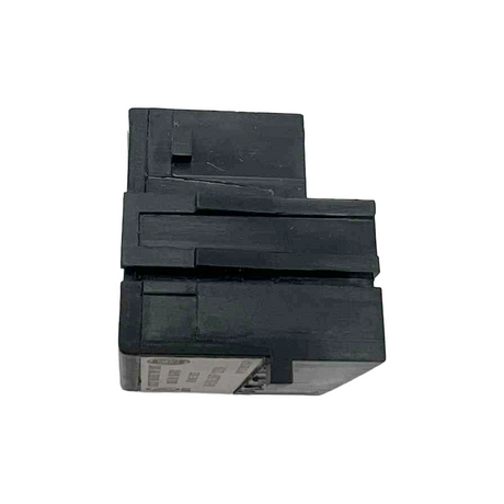 Black electronic component on a white background