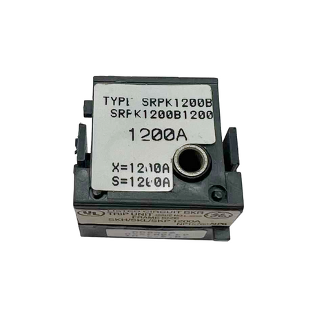 Electrical component with labels and specifications on a white background