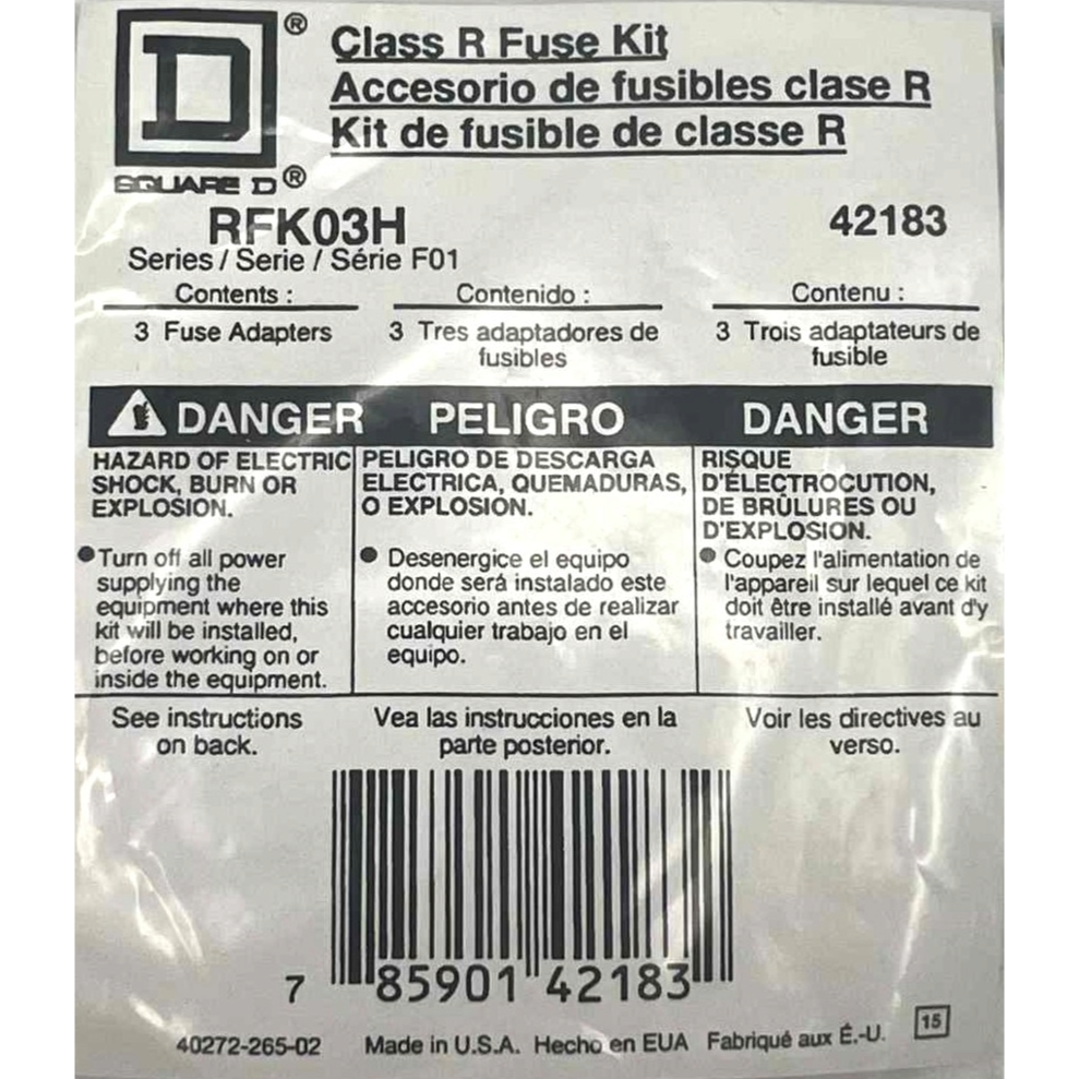 Schneider Electric RFK Type R, 30/60 Amp Fuse Rejection Kit