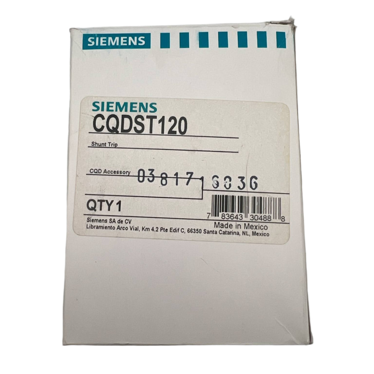 Siemens CQD 120 Amp Shunt Trip Circuit Breaker