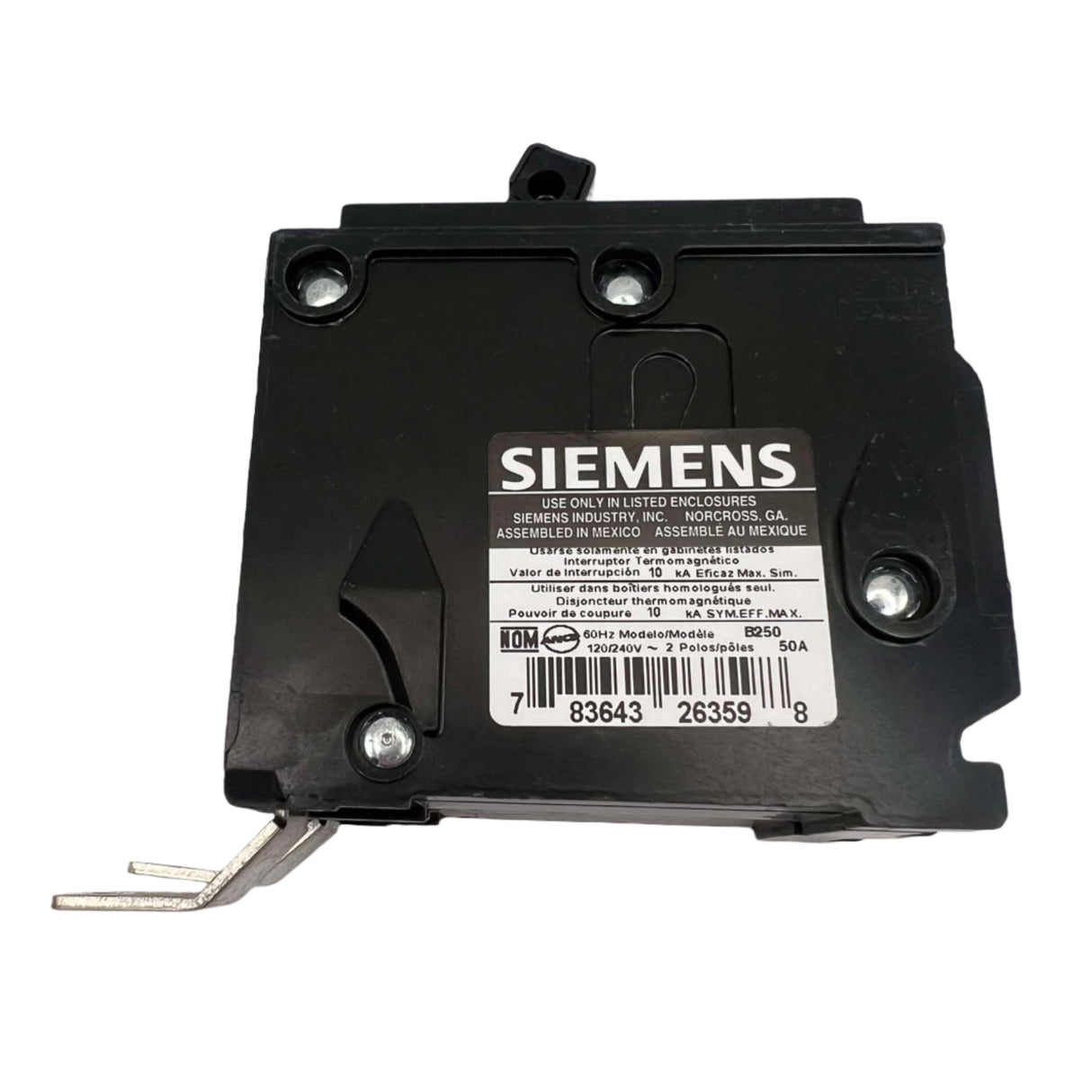 Siemens Type BL 50 Amp Bolt-On Circuit Breaker