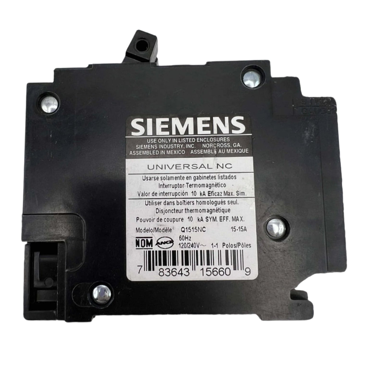 Siemens Q 15 Amp NC Tandem Circuit Breaker