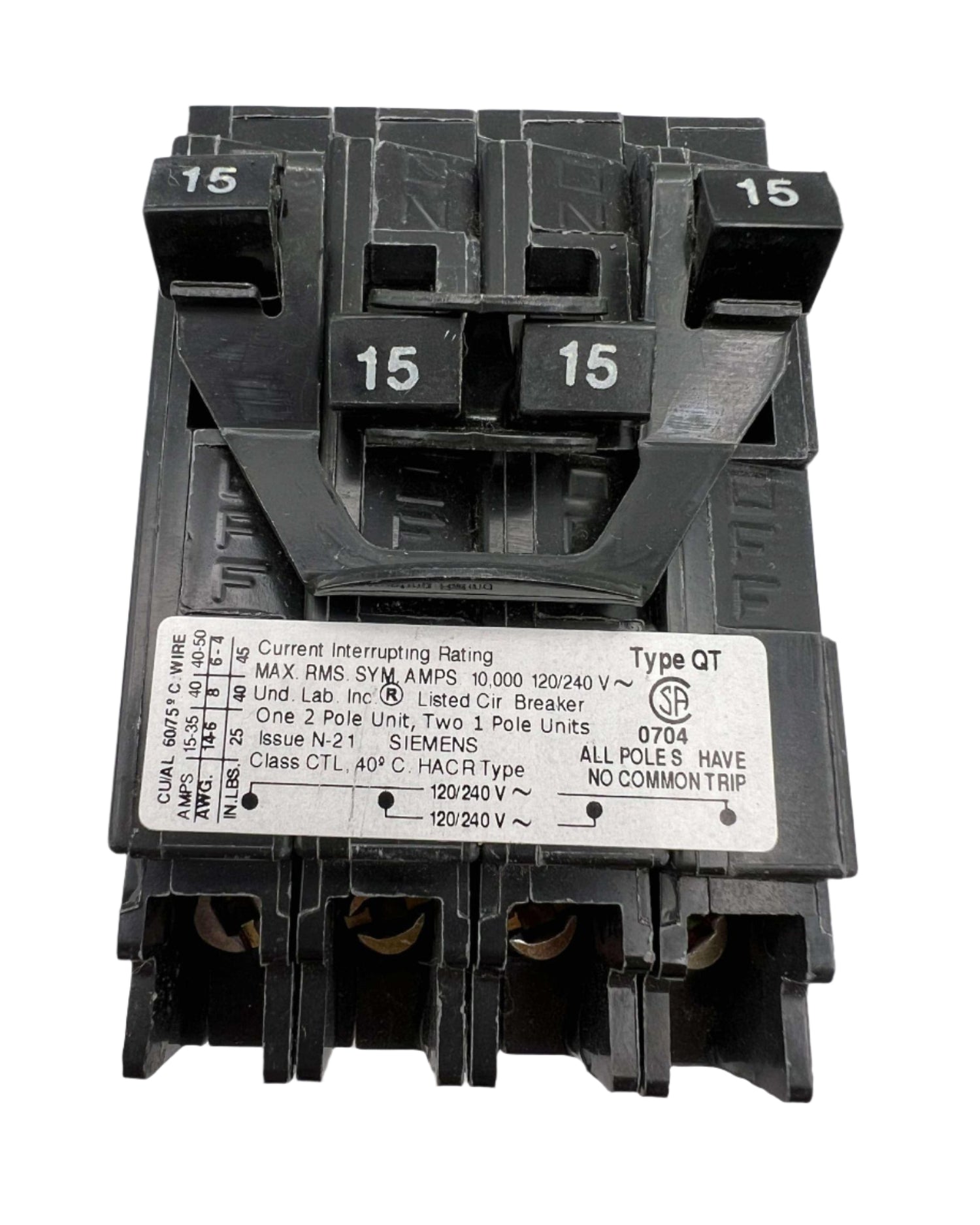 Siemens Q 15 Amp Quad Circuit Breaker