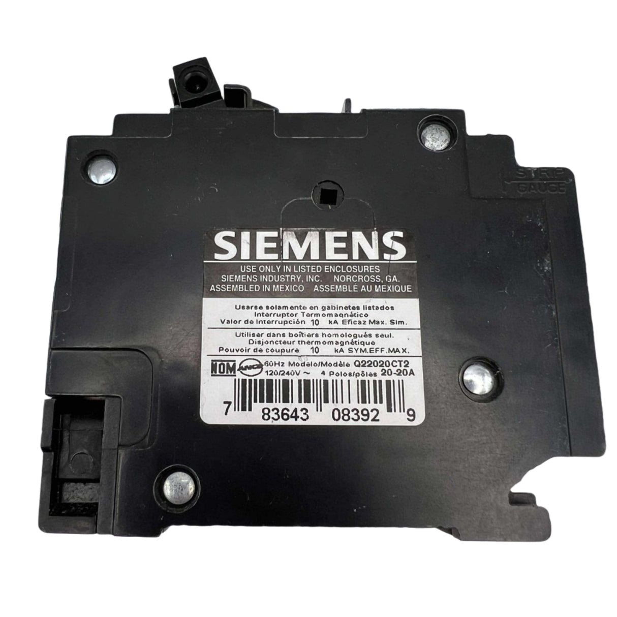 Siemens Q 20 Amp CT2 Quad Circuit Breaker